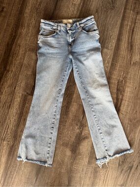 Free People Light Blue Cropped Flare Jeans
